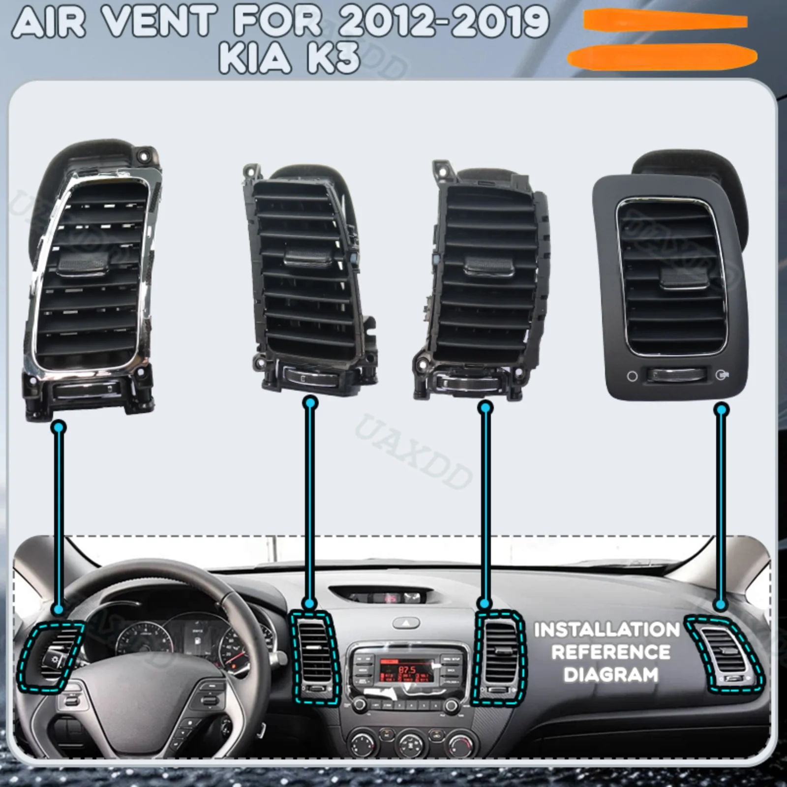 Car Parts Ventilation For 2012-2019 Kia K3 Grille Outlet Nozzle air conditioning assembly equipment Automotive vent HVAC Kit A/C