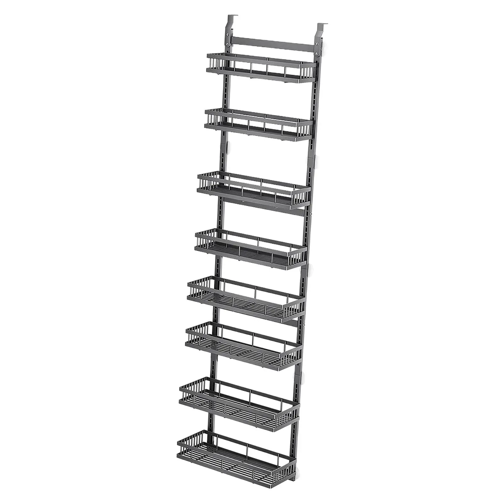 

8 Tier over The Door Pantry Organizer Black Space Saving Wall Mount Spice Rackstorage for Bedroom Bathroom Small Apartments Home