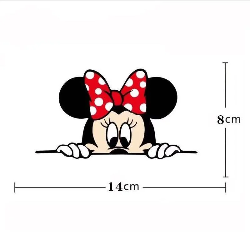 2 Pcs Disney Mickey Mouse Car Sticker Disney Home Decoration Apply To Wall Stick Suitcase Sticke Anime Figure Auto Stickers