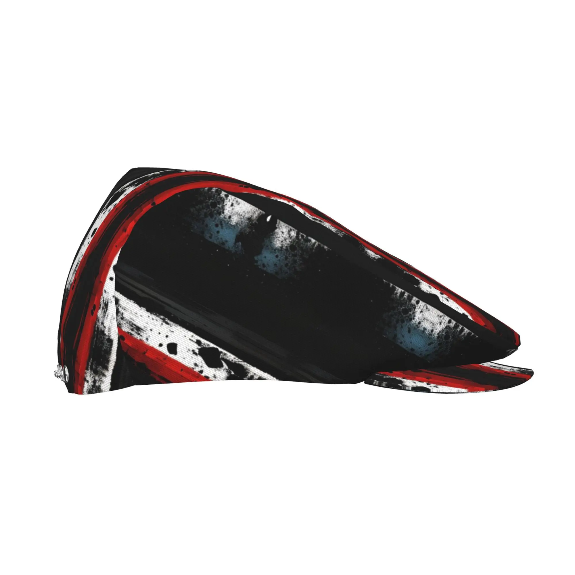 1pc of Flat-Top Hats in Red, Black, And White Splatter Design for Both Men And Women, Including Newsboy Caps, Berets, Irish Hats