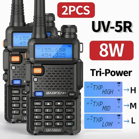1/2PCS Baofeng UV 5R 5W 8W Walkie Talkie Portable Ham CB Radio Dual Band VHF UHF FM Transceiver Two Way Radio UV82 S9 K5 Plus