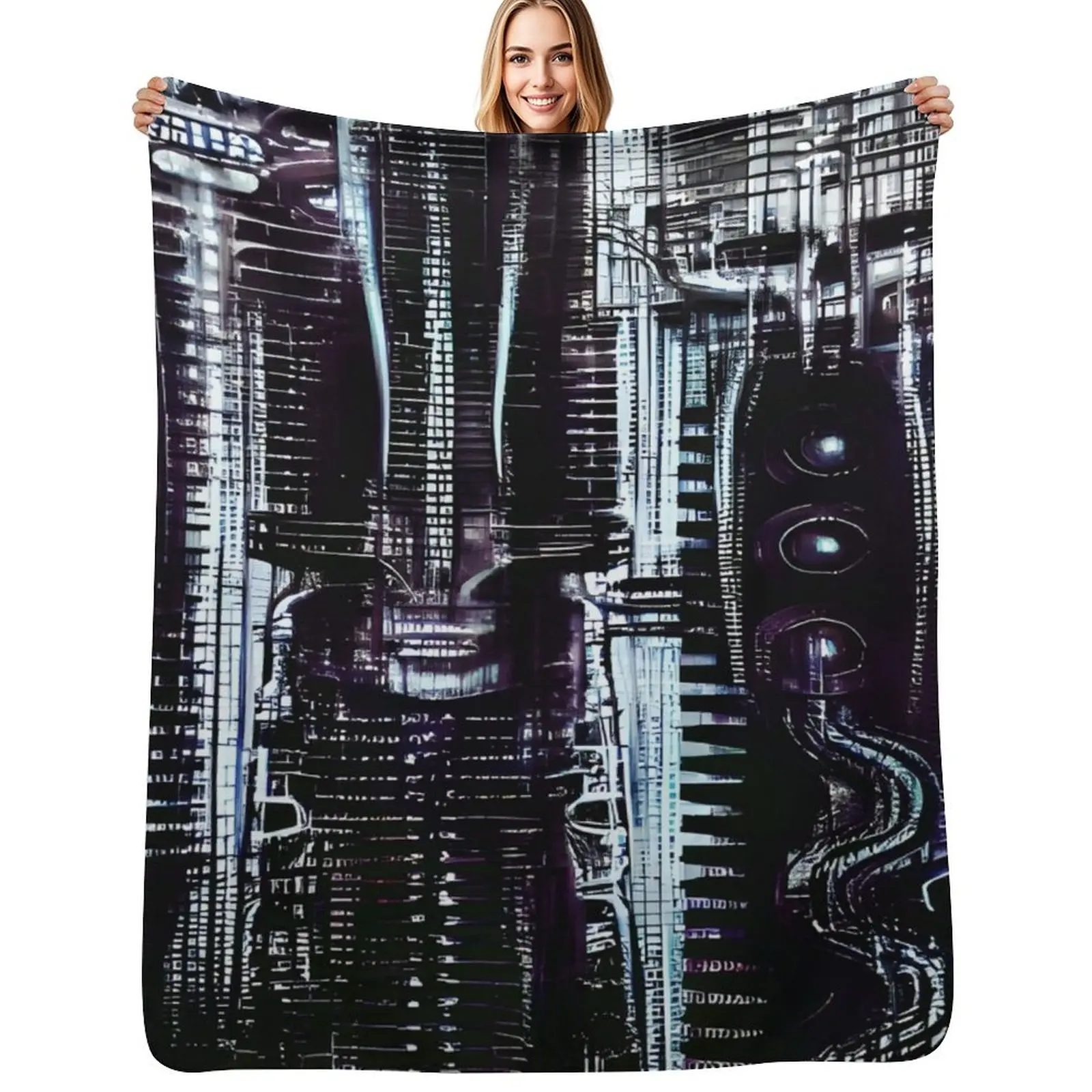 

HR Giger Steampunk Pattern Throw Blanket halloween Bed Fashionable Designers Soft Beds Blankets