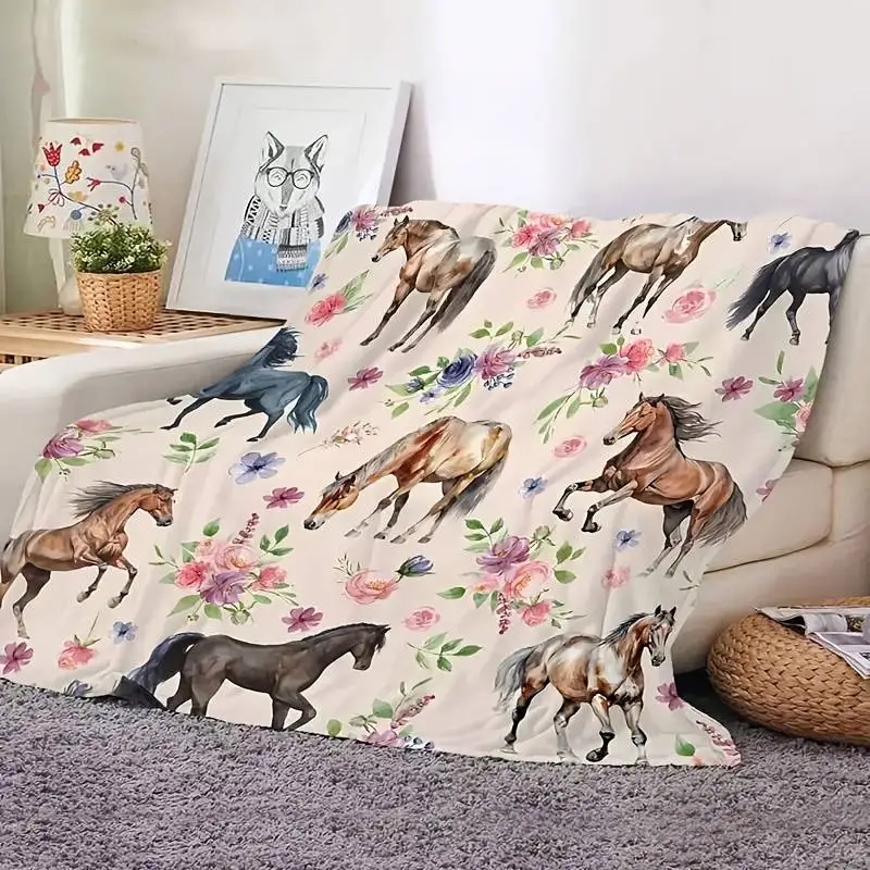 Retro Alien Abduction Cow Throw Blanket, Soft Cozy Flannel Blanket for Couch Sofa Bed, Funny UFO & Space Lover Gift