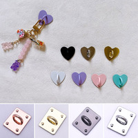 1PC Self Adhesive Metal Heart Phone Charm Holder Mobile Phone Case Finger Ring Stand Hook Buckle Accessories