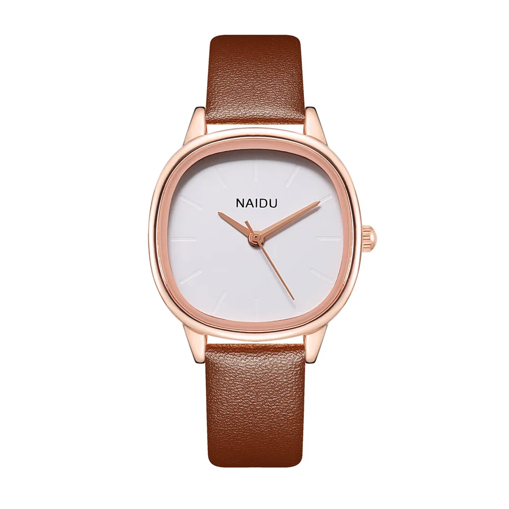 2pcs/set fashion simple PU leather quartz women ladies watch