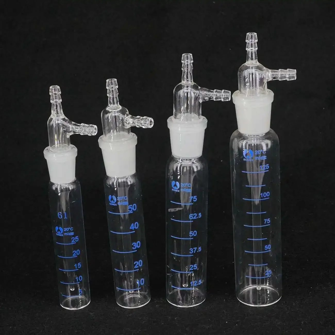 25ml 50ml 75ml 125ml szkło borokrzemianowe próbkowanie gazu rurka Glinsky Absorber butelka aparatura Chemi Lab szkło