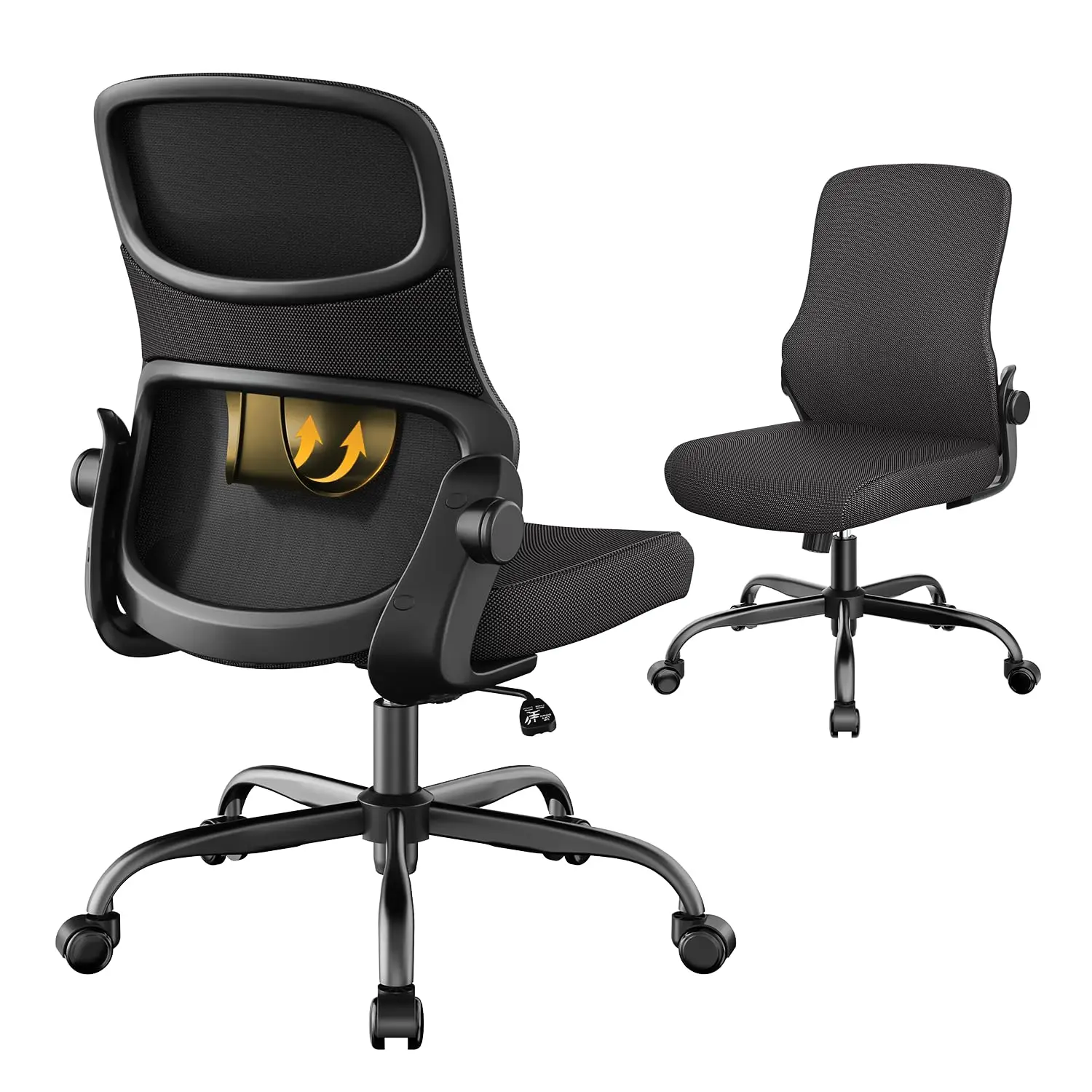 Mesh Office Chair Armless Ergonomic Desk Chair Small Spaces, Customized