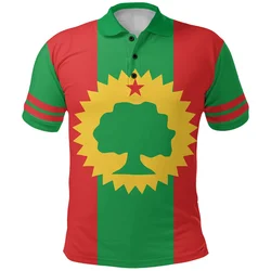 New 3D The Flag Of Oromo Printing Polo Shirt For Men Oromo Emblem Graphic Polo Shirts Kid Fashion Cool Polos Summer Y2k Clothing