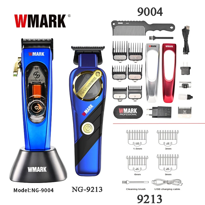 WMARK 9000RP Magnetic Levitation Vector Motor Professional Hair Clipper Trim Set DLC Hairstylist Engraving Shear