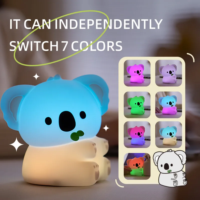 Koala night light desk lamp can be set to turn off the light at a fixed time. Cute decorative gifts can be controlled by voice