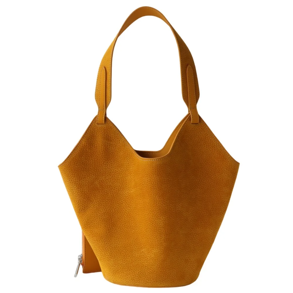 

Вместительная женская сумка-ведро из натуральной матовой коровьей кожи, на плечо, для повседневного использования, модная, универсальная, портативная, простая