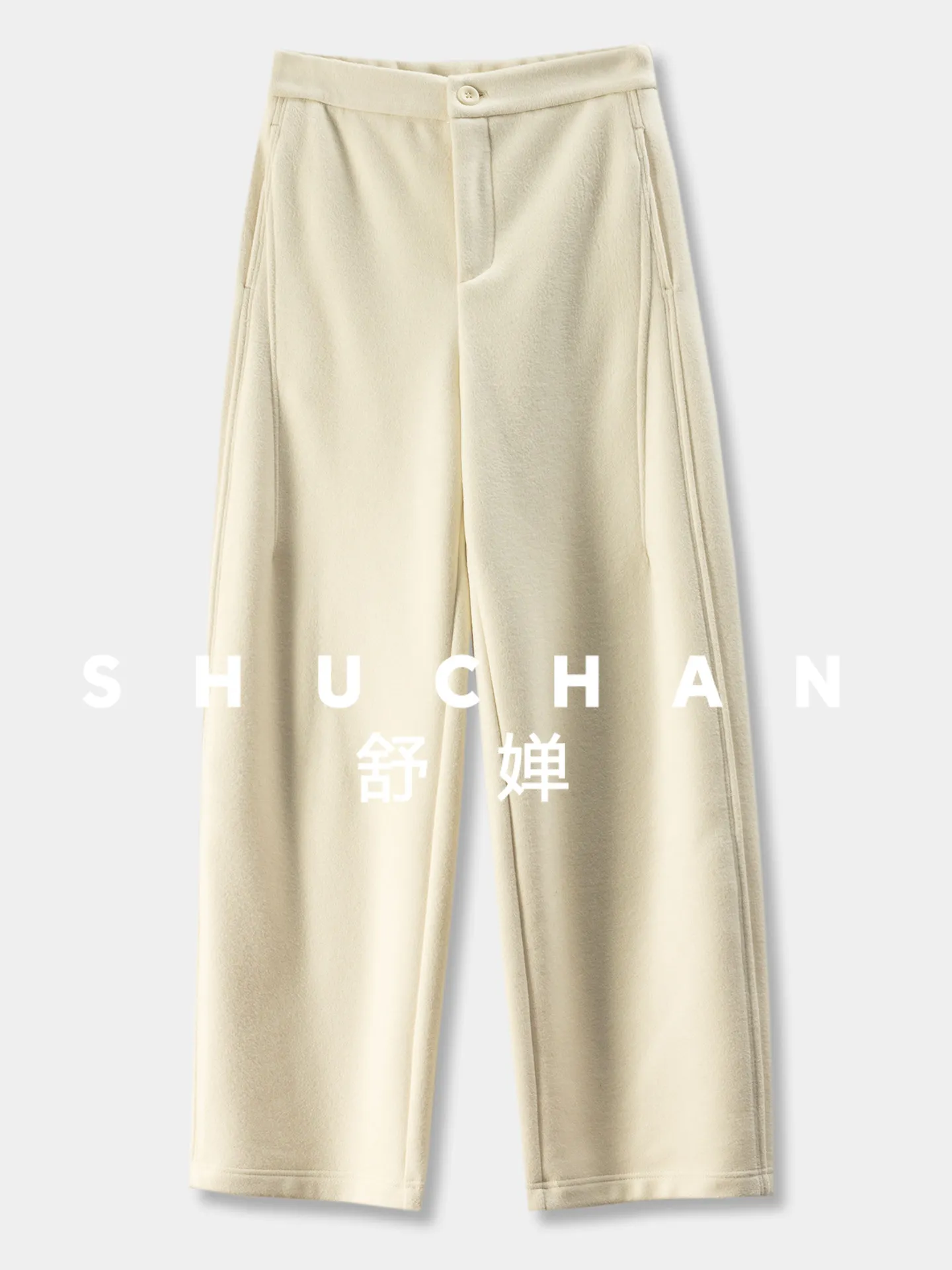 French Slim and Velvet Wool High Waist Soft Tweed Scimitar Pants Women's 50I4 Pantalones Colombianos De Mujer Levanta Cola