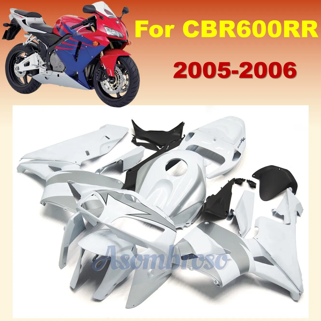 For Honda CBR600RR 2005 2006 Premium silvery white Fairing kit CBR 600RR 05 06 CBR600 RR Bodywork mold Fairings