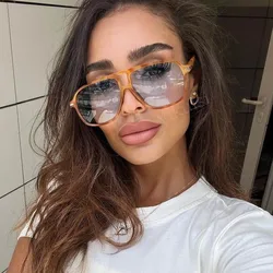 Women Luxury Square Sunglasses for Men Brand Design Oversized Hawksbill Blue Original Sun Glasses Female Fashion Shades Eyewear