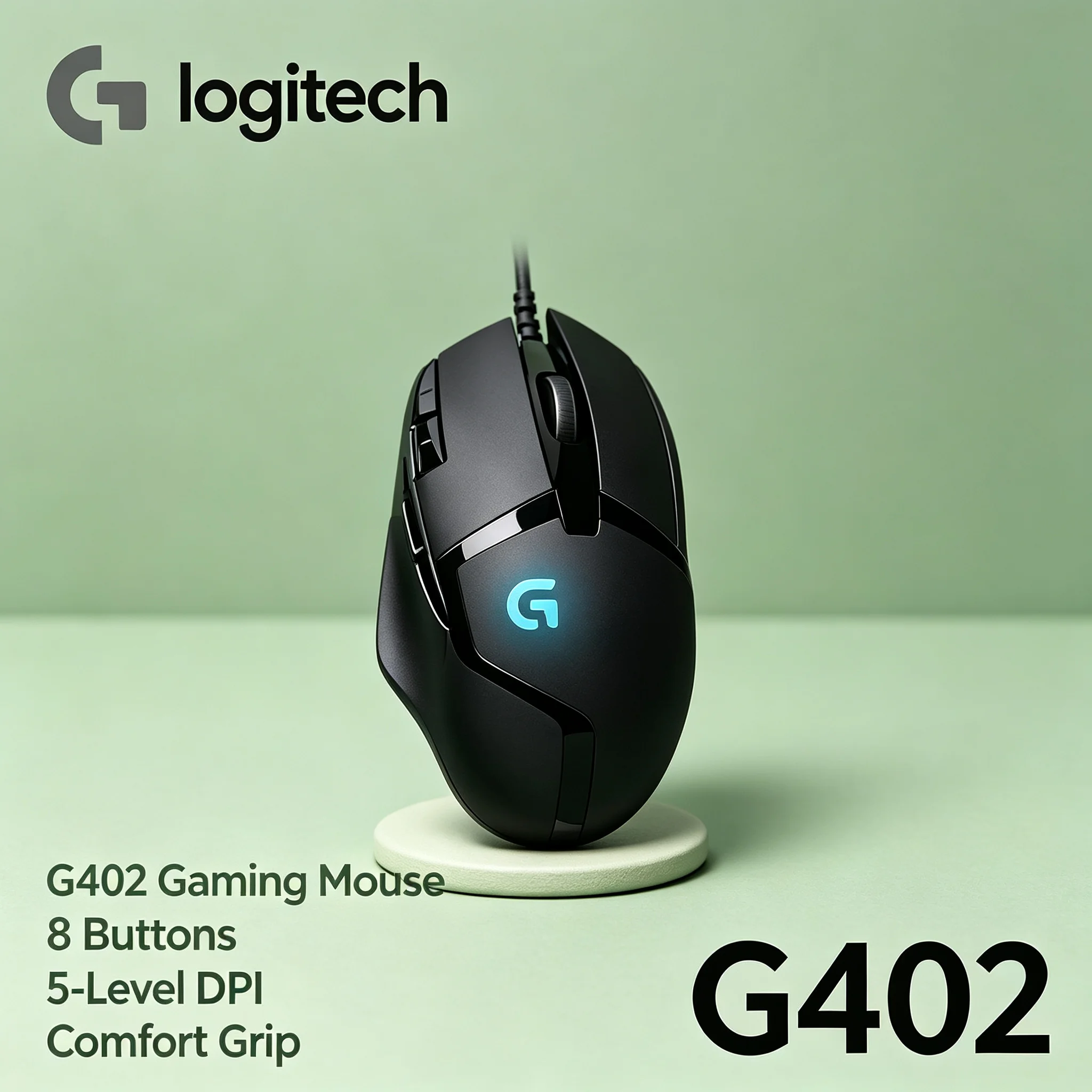 Logitech G402 Hyperion Fury Wired Gamer Mouse RGB Backlight 8 Programmable Buttons Adjustable DPI For FPS Game PC Laptop