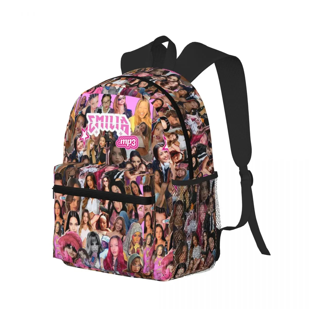 

MP3 Emilia Mernes Student Backpack School Bag Hiking Travel Daypack for Men Women Bookbag Shoulder Bags