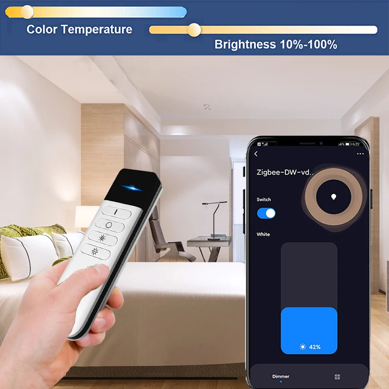 2in1 Tuya ZigBee Wireless Smart Scene Switch DW CCT Led Strip Dimmer Controller 4 Gang Remote Smart Life APP For Alexa Google