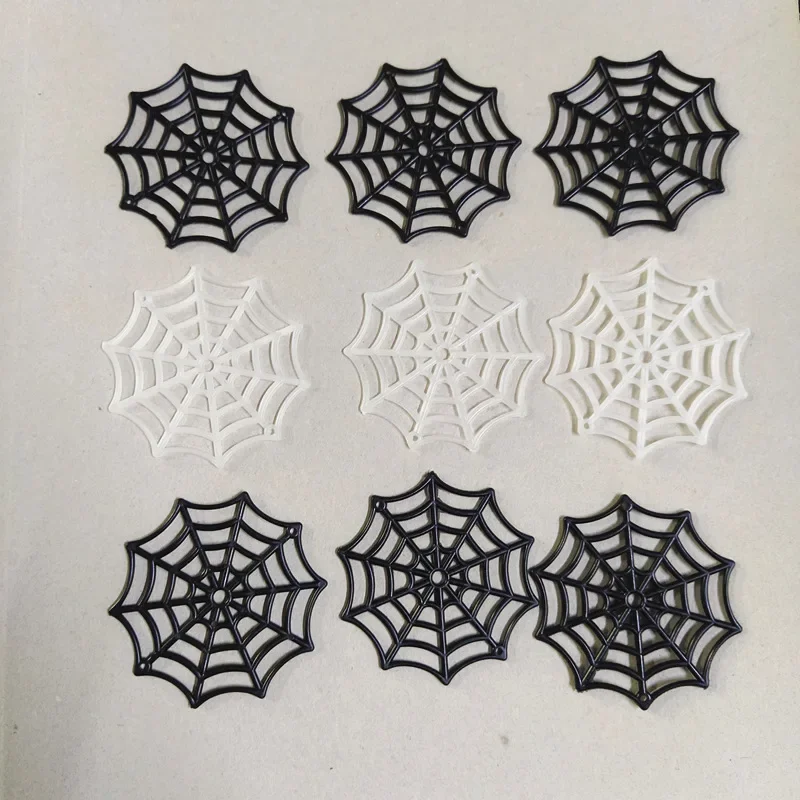 50pcs Spider Web Halloween Coasters Party Decor luminous Spiders Cobweb Cup Mat  Festive Placemat Supplies Plastic DIY Pendant