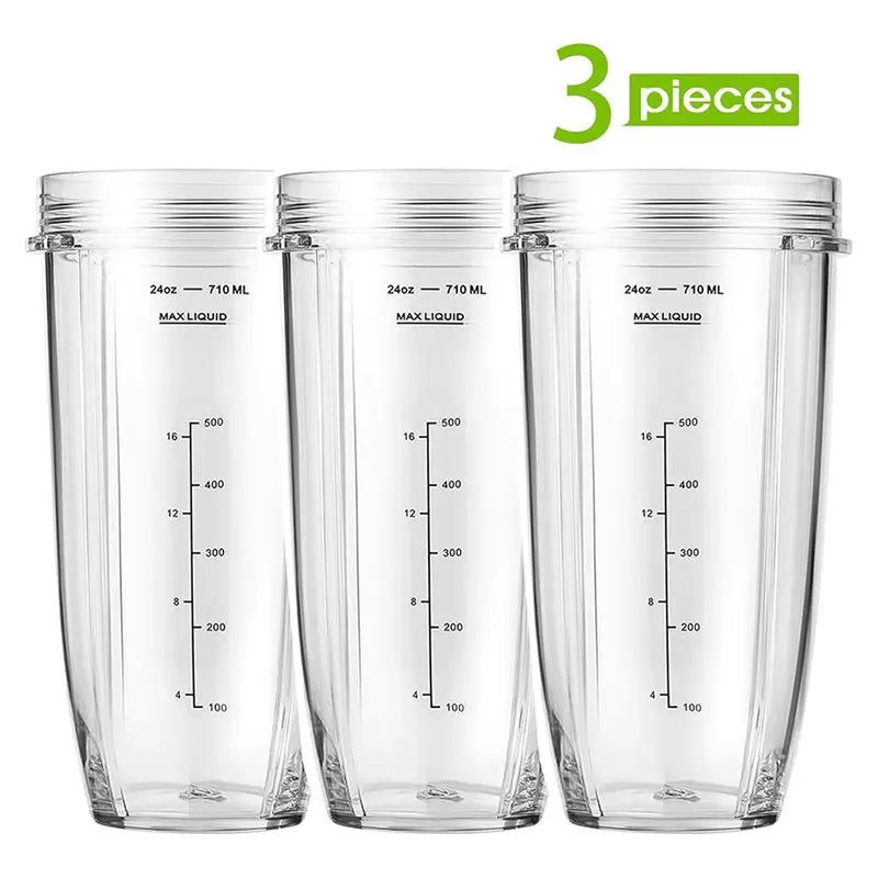 [B25B!】 Replacement Parts- 3Pcs 24Oz Blender Cups For Ninja Auto-IQ Series BL450/480 BL682 BL2012 BN801