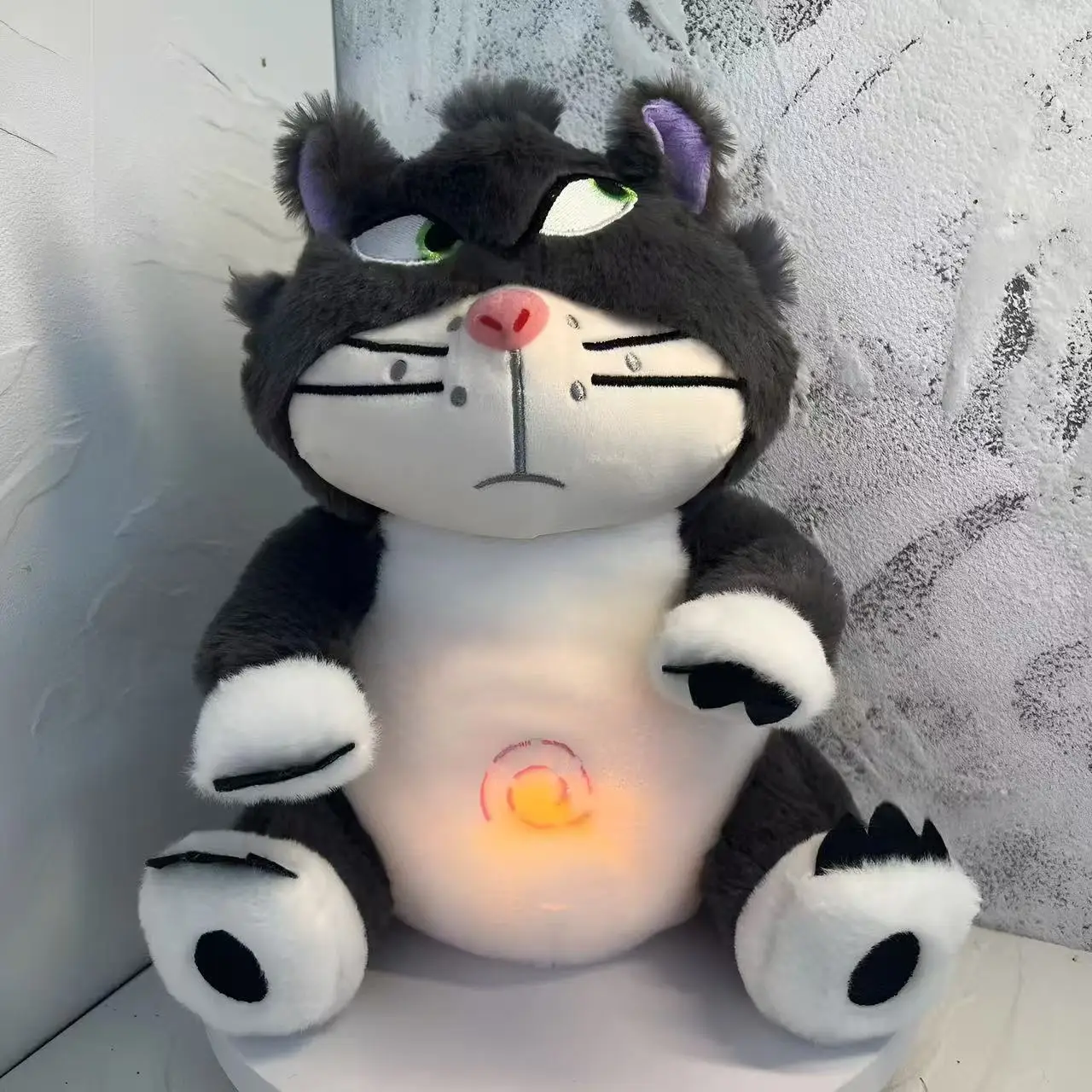 

Disney's New 30cm Lucifer Cat Breathing, Glowing, Soothing Plush Toy, Popular for Children, Christmas Birthday Gift Doll
