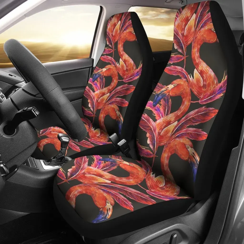 Flamingos Red Seat Cover Car Seat Covers Set 2 Pc, Car Accessories Car Mats