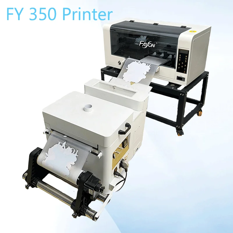 FY 350 Printer DTF  Clothes Shaker Dryer With 2 i3200 Heads Auto sensing system PET film