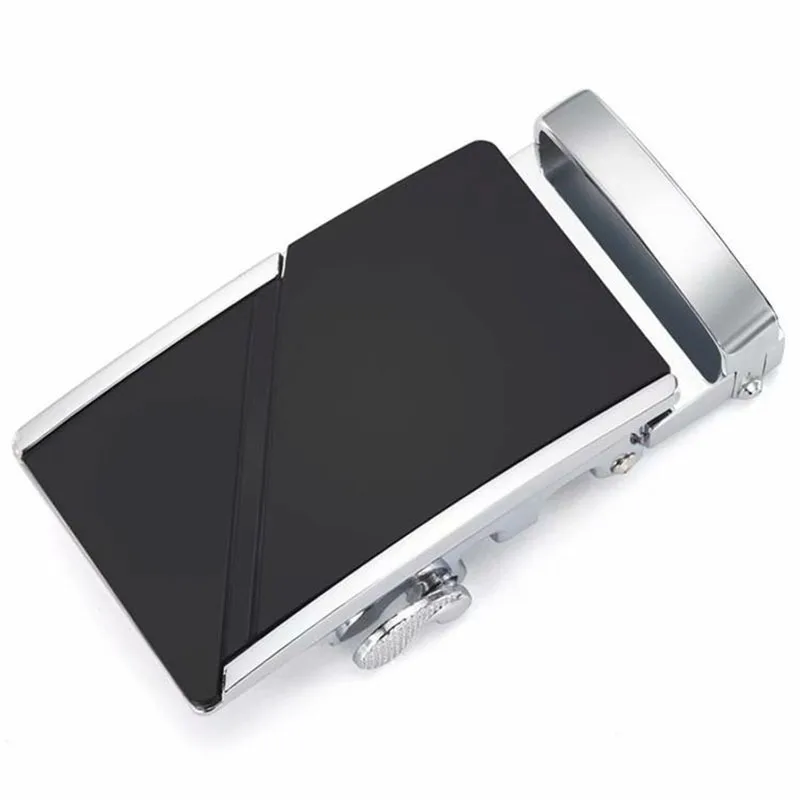 남성용 자동 기계식 벨트 버클 - 3.5cm 가죽이 포함된 골드/실버 기하학 디자인, 비즈니스 및 캐주얼 패션, 10가지 스타일