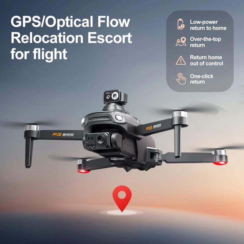 Drone intelligent pour éviter les obstacles, positionnement GPS, grand écran, WIFI FPV, télécommande 8K ESC, flux optique, quadrirotor RC sans balais