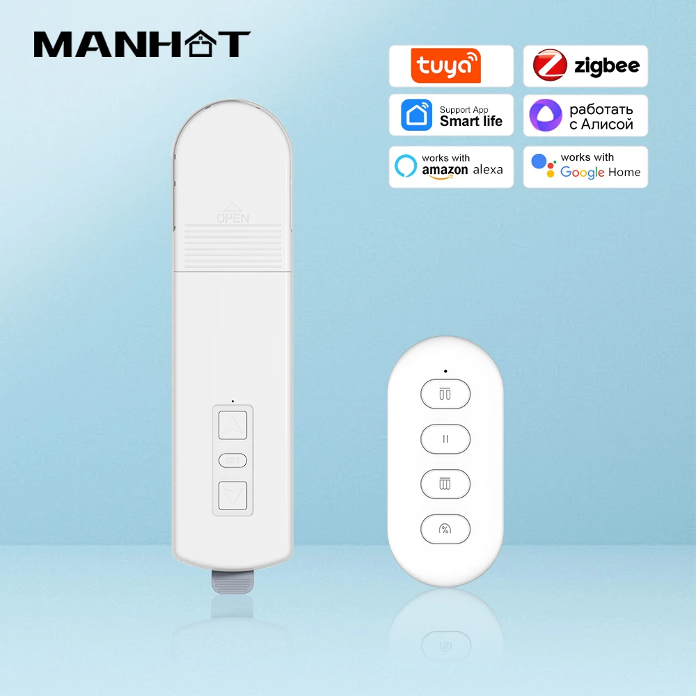 

Умный электрический мотор для штор Tuya Zigbee, моторизованный привод для жалюзи «сделай сам», солнечная панель, цепные рулонные шторы, управление через приложение для Alexa