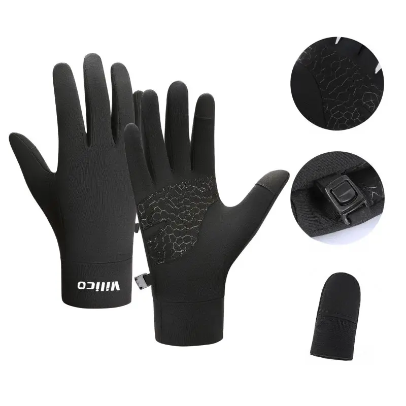 Winter Warm And Non Slip Touch Screen Gloves Running Gloves Wool Lined Gloves Suitable For Men And Women To Walk Ride And Drive