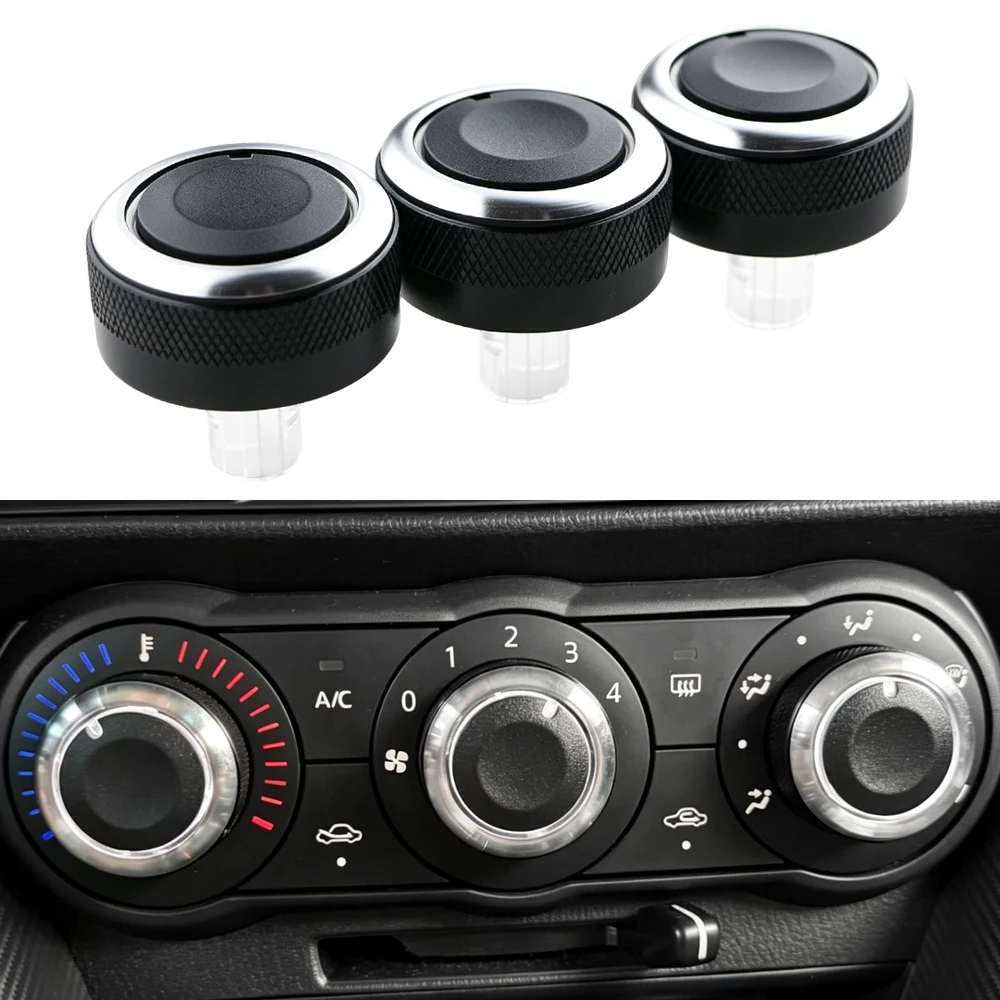 Auto-Klimaanlagenknöpfe für Mazda 3 Axela 2014 2015 2016 2017 3-teiliges Set Klimaanlagenknopf Wärmeregler-Schalter Zubehör