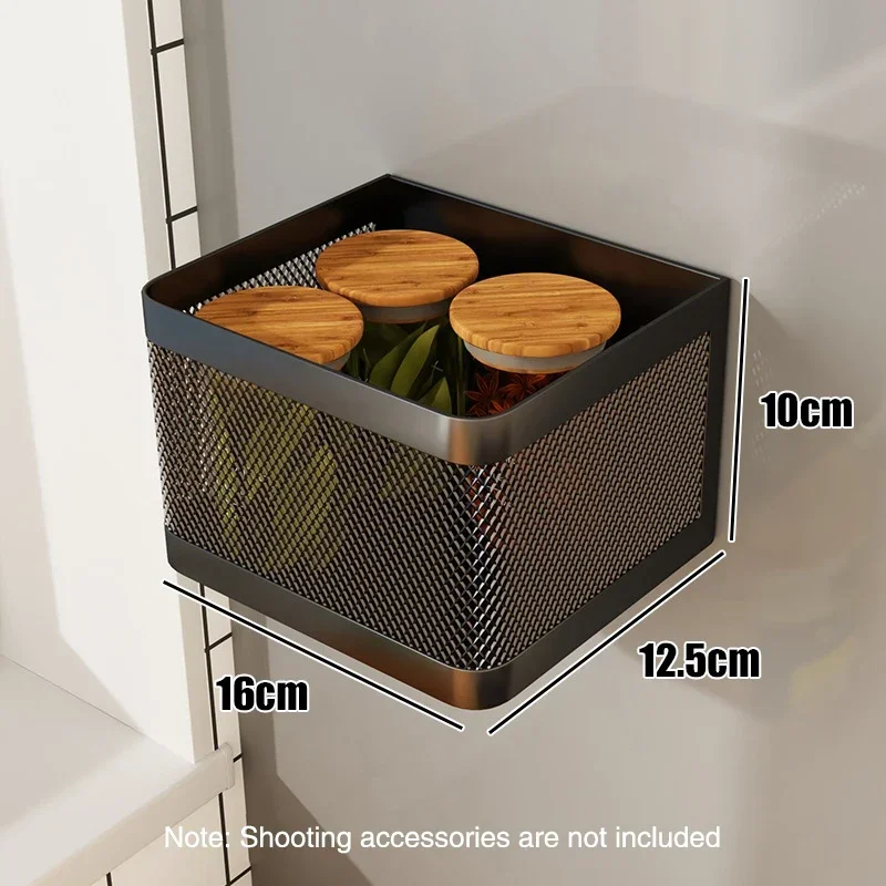 Magnetic Refrigerator Side Storage Rack Iron Space Saving Side Hanging Basket Kitchen Organizer Shelf Household Summary Holder