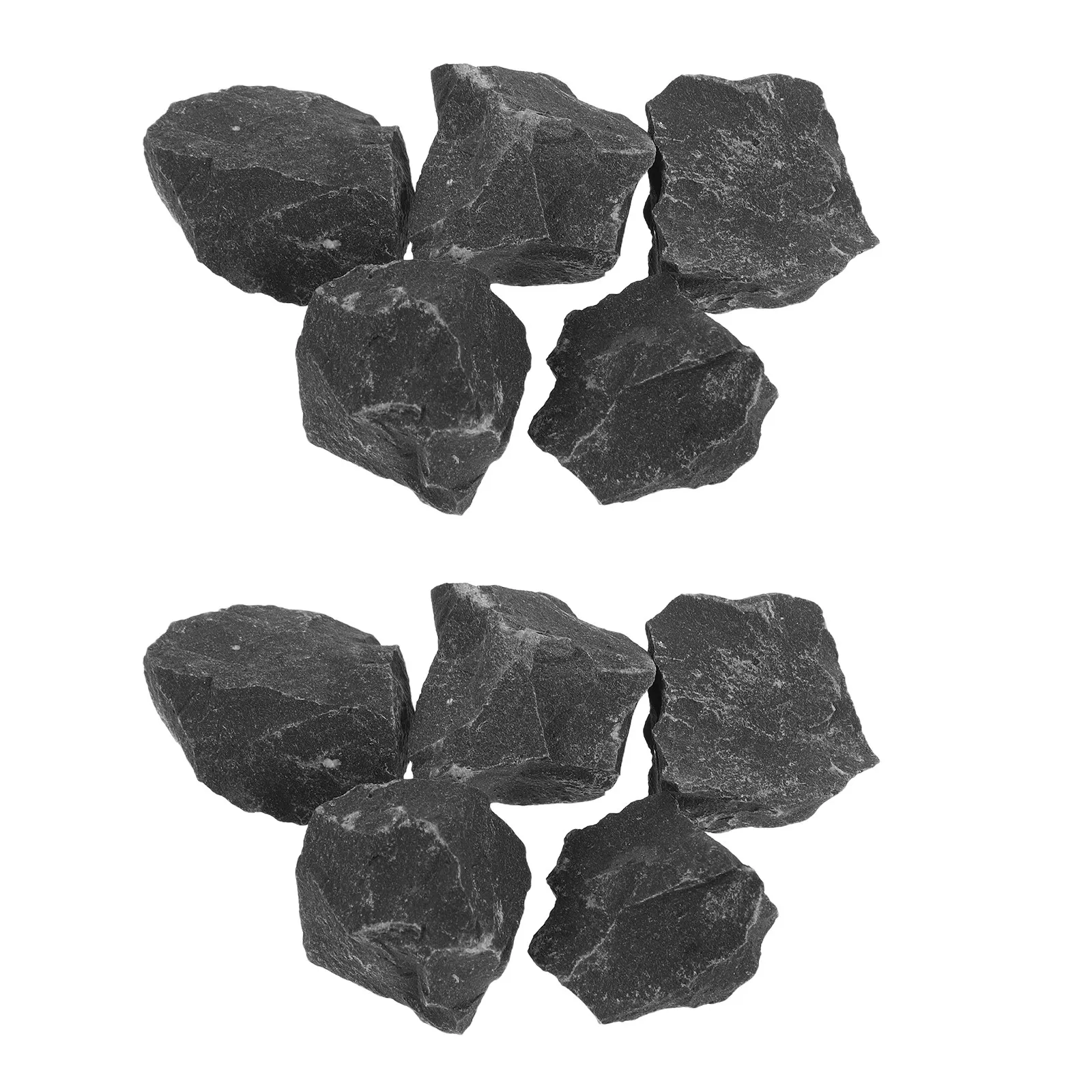 10Pcs Heat Retaining Sauna Heater Stones Basalt Thermal Shock Resistant Rocks for Home Spa Dry Sauna Steam Room 1.5-2Cm