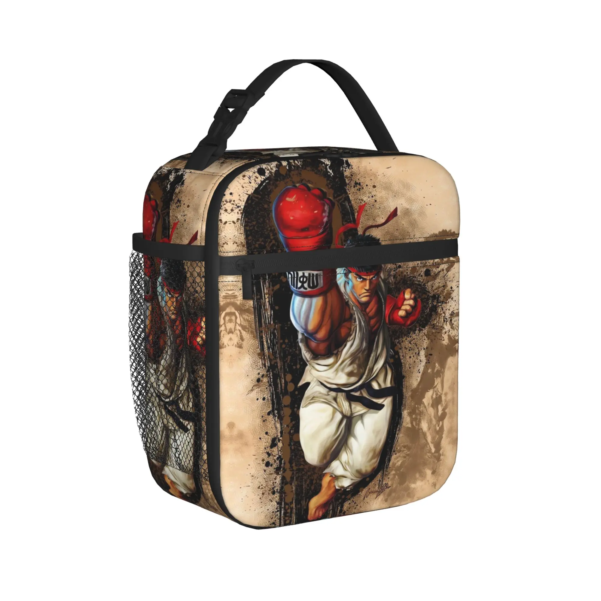 Ryu Street Fighter II Turbo Hyper Fighting Lunch Bag  Travel Lunch Box For Women Tote Handbags Oxford Convenient Cooler Bag