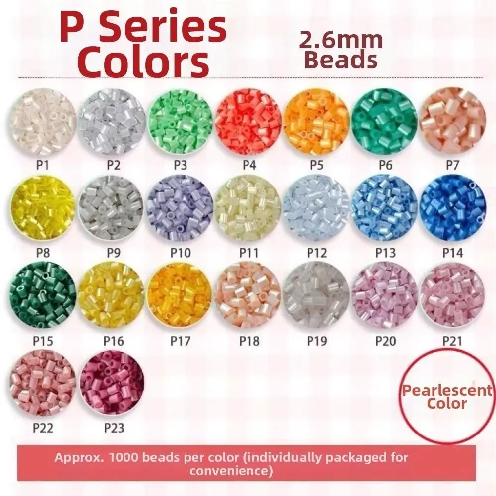 New 23 Colors Pearlescent Perler Bead Heat Press Handmade Perler Bead Toy 2.6mm Handmade DIY Perler Beads