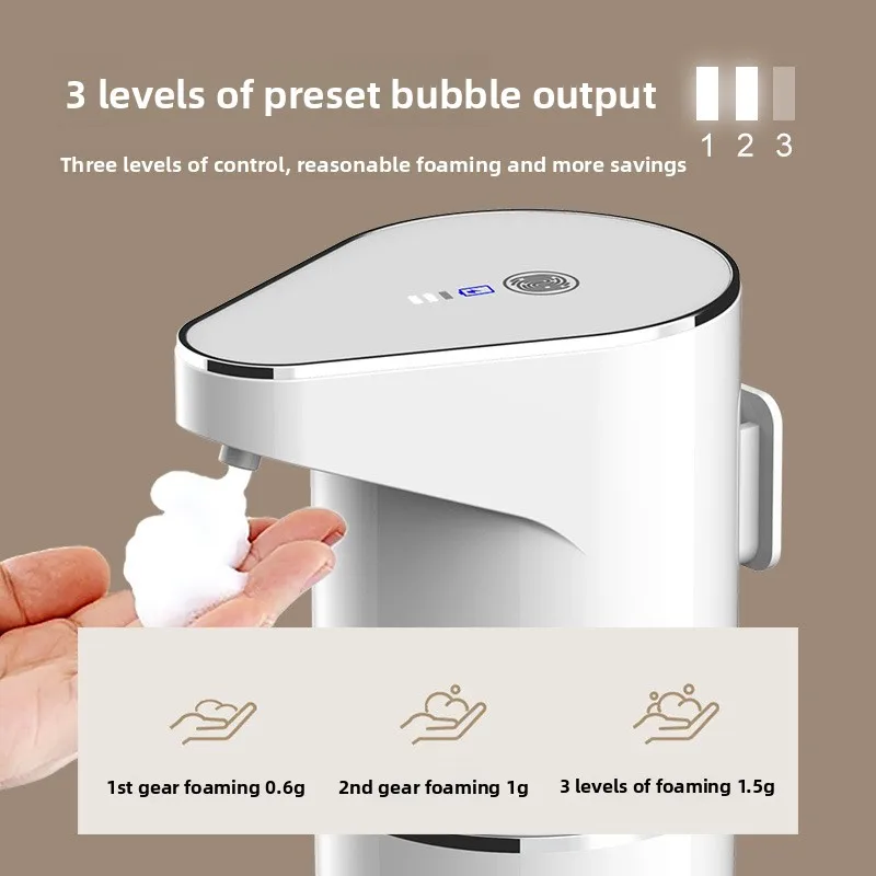 Intelligent Induction Automatic Foam Soap Dispenser, Hotel Bathroom Hand Sanitizer Mounted Vertical Intelligent Digital Display
