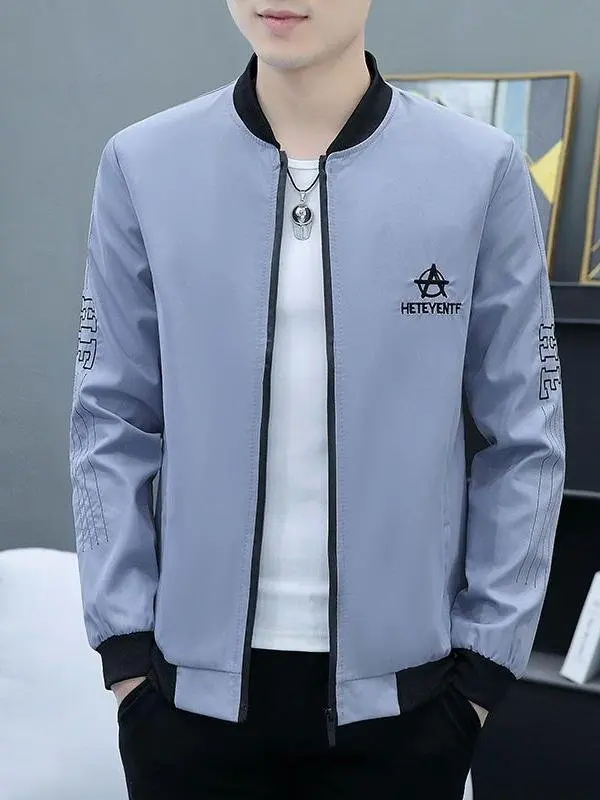 

Men's Casual Stand Collar Jaet Spring Autumn 2025 New Sle Slim Fit Leisure Baseball orm Faionable Topwear