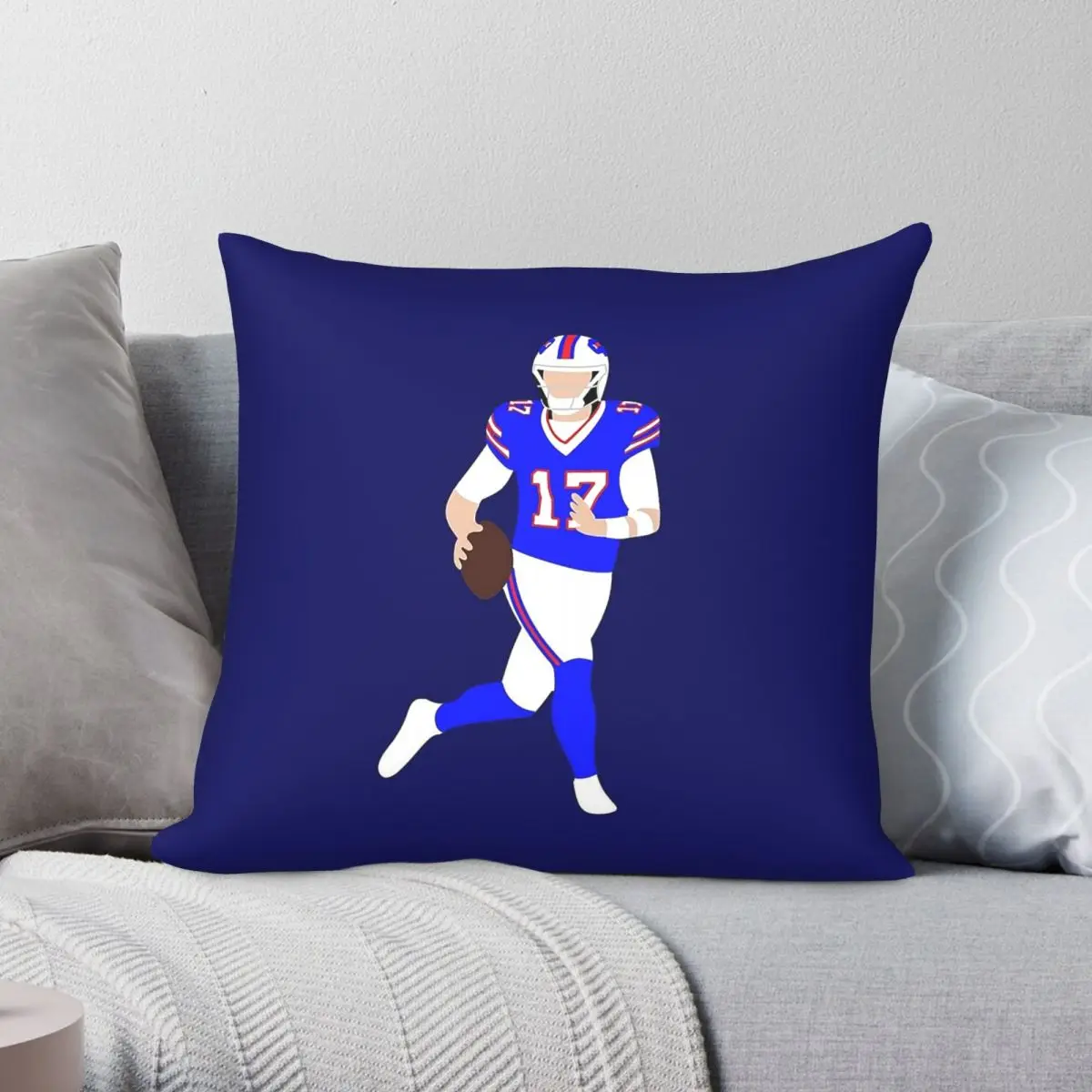 Josh Allen Square Pillowcase Polyester Linen Velvet Creative Zip Decor Sofa Cushion Cover
