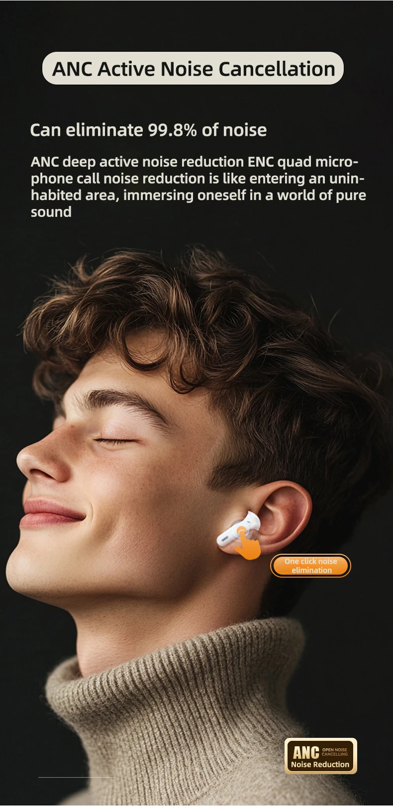 Lenovo LE253 Wireless Bluetooth 6.0 Headphones TWS HiFi Sound ANC Noise Reduction Earphones Gaming Sports Earbuds With Mic New