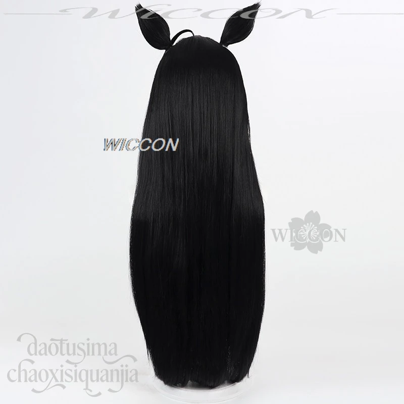 Косплей-парик Mint Black: красивые длинные прямые волосы, пушистые кошачьи ушки, модный синтетический парик для образа идола, для игры GODDESSS, VICTORYSS