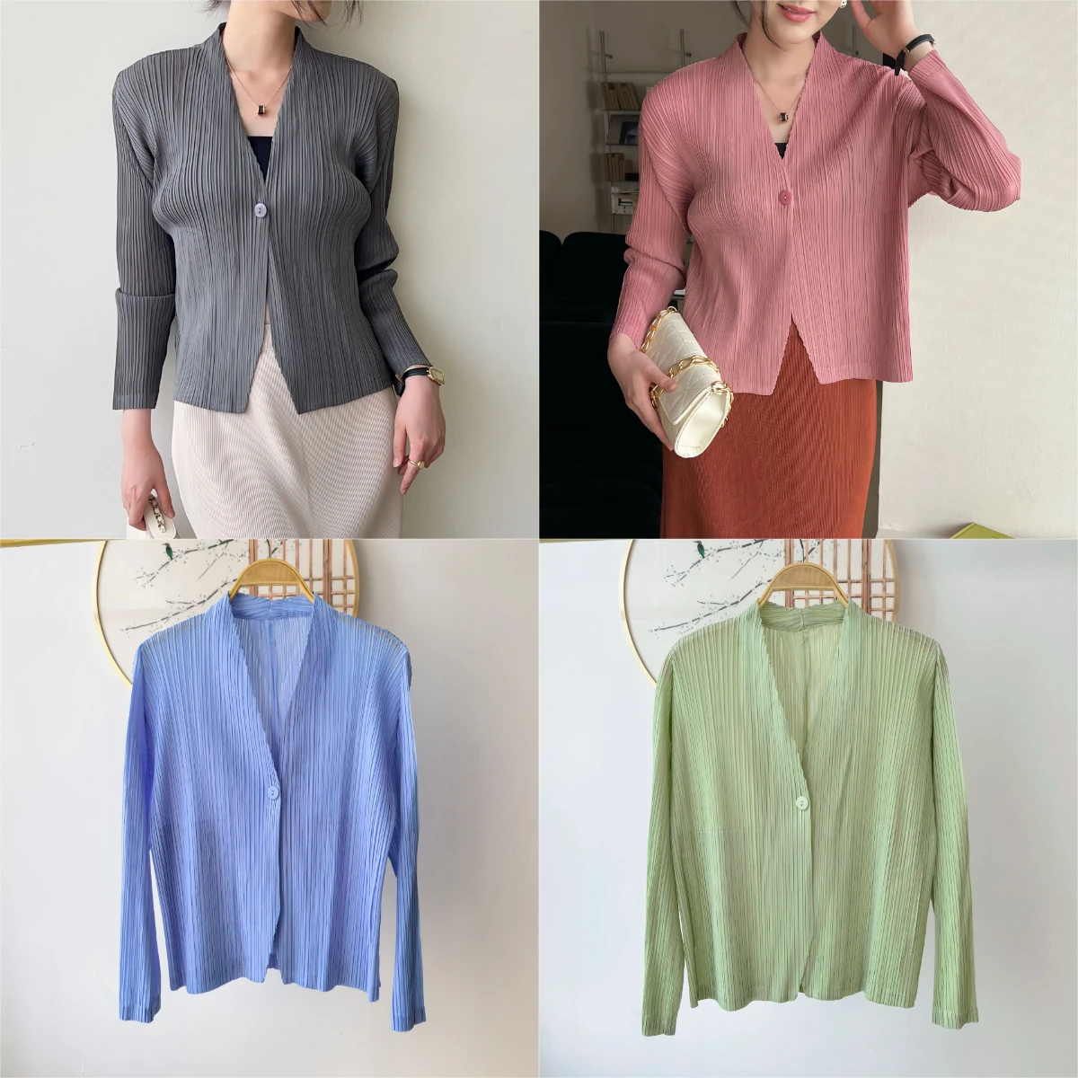 

Miyake Fold 2025 г., осень-весна, новое высококачественное складное стильное модное универсальное свободное короткое пальто с длинными рукавами для отдыха, топ