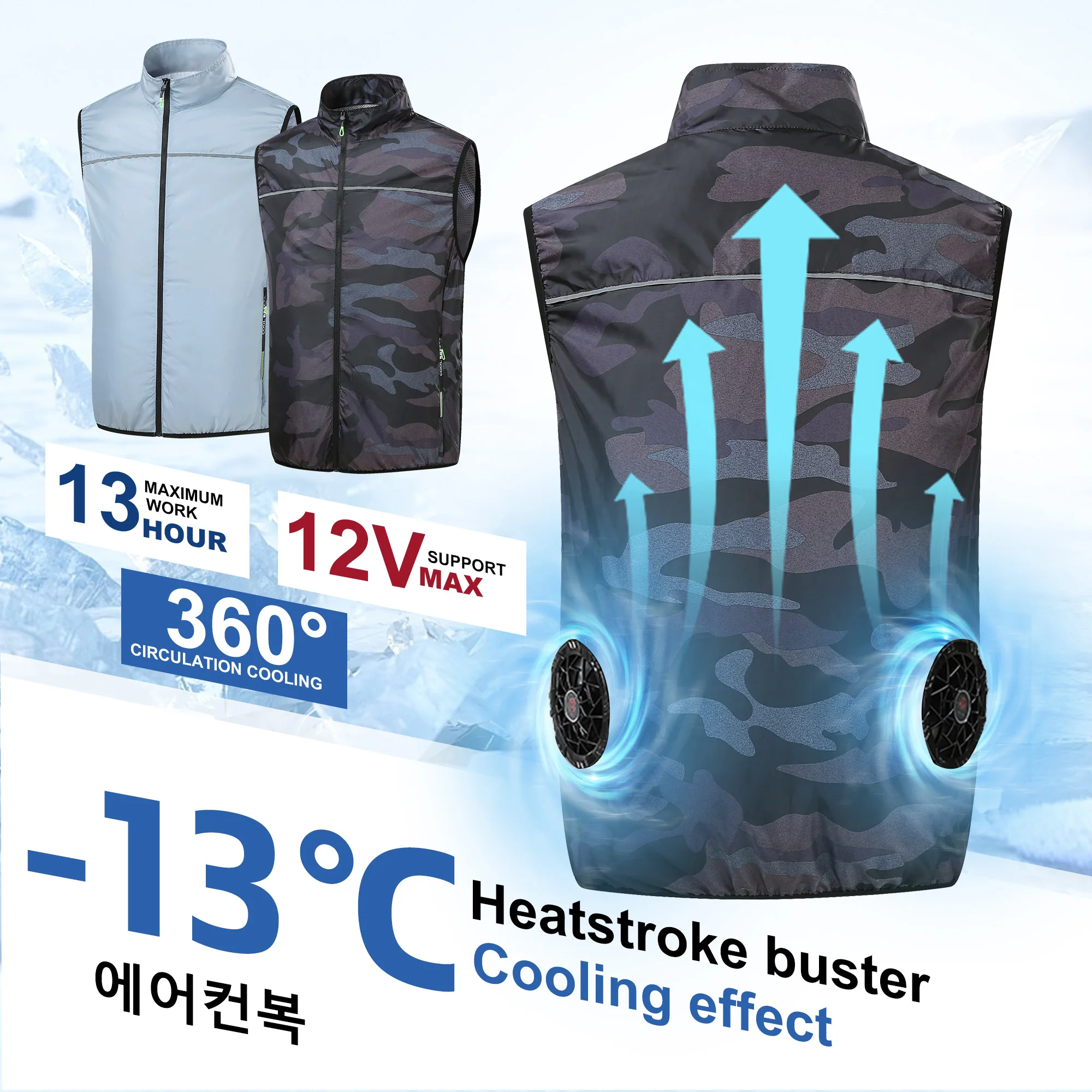 

Fan Vest Motorcycle Jackets Summer Men USB Charging Air Conditioning Clothes Cool Vest High Temperature Operation Cooling Vest