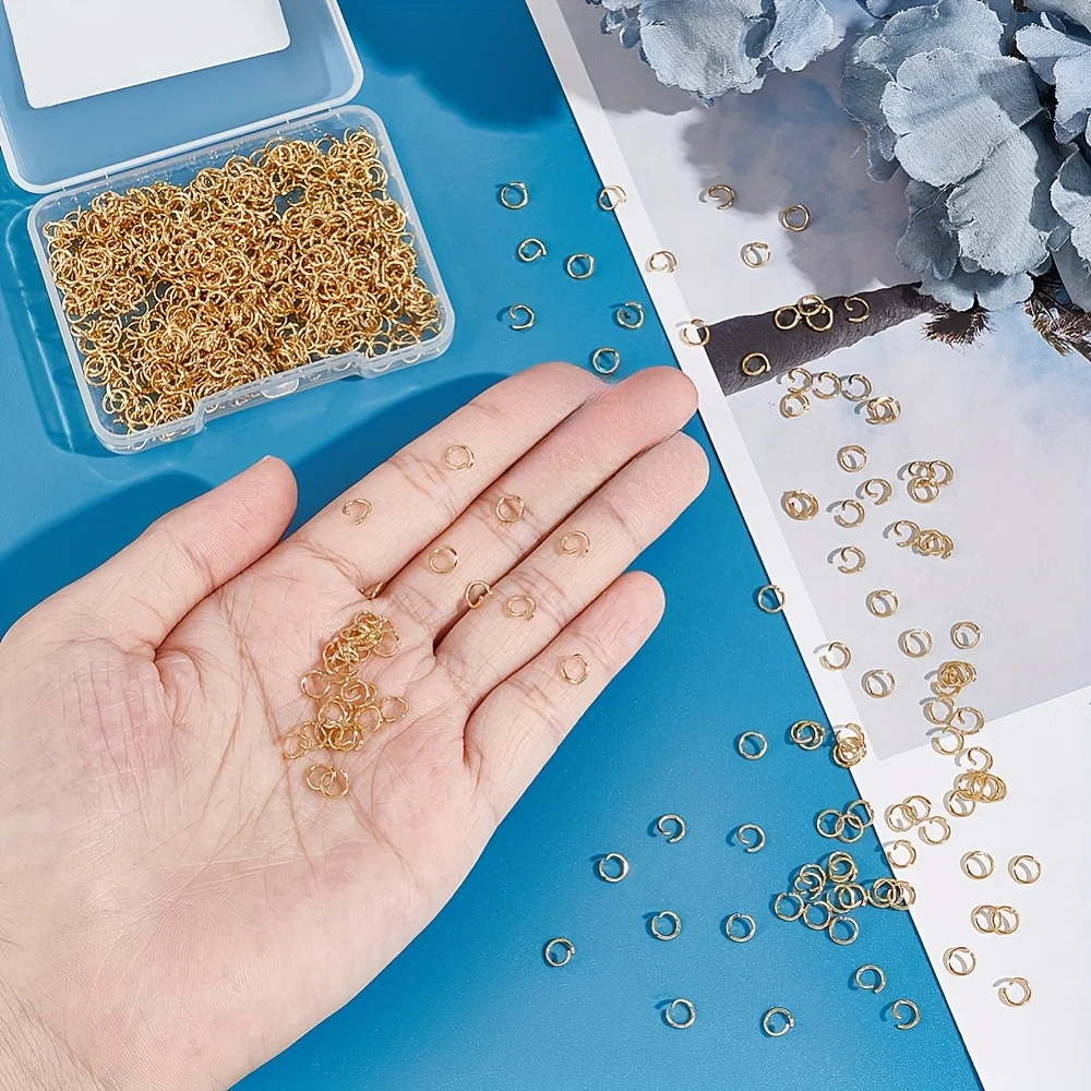 500PCS Whimsical Adorable Golden Stainless Steel Open Jump Ring Jewelry Connection DIY Accessory Round Ring Making Earrings