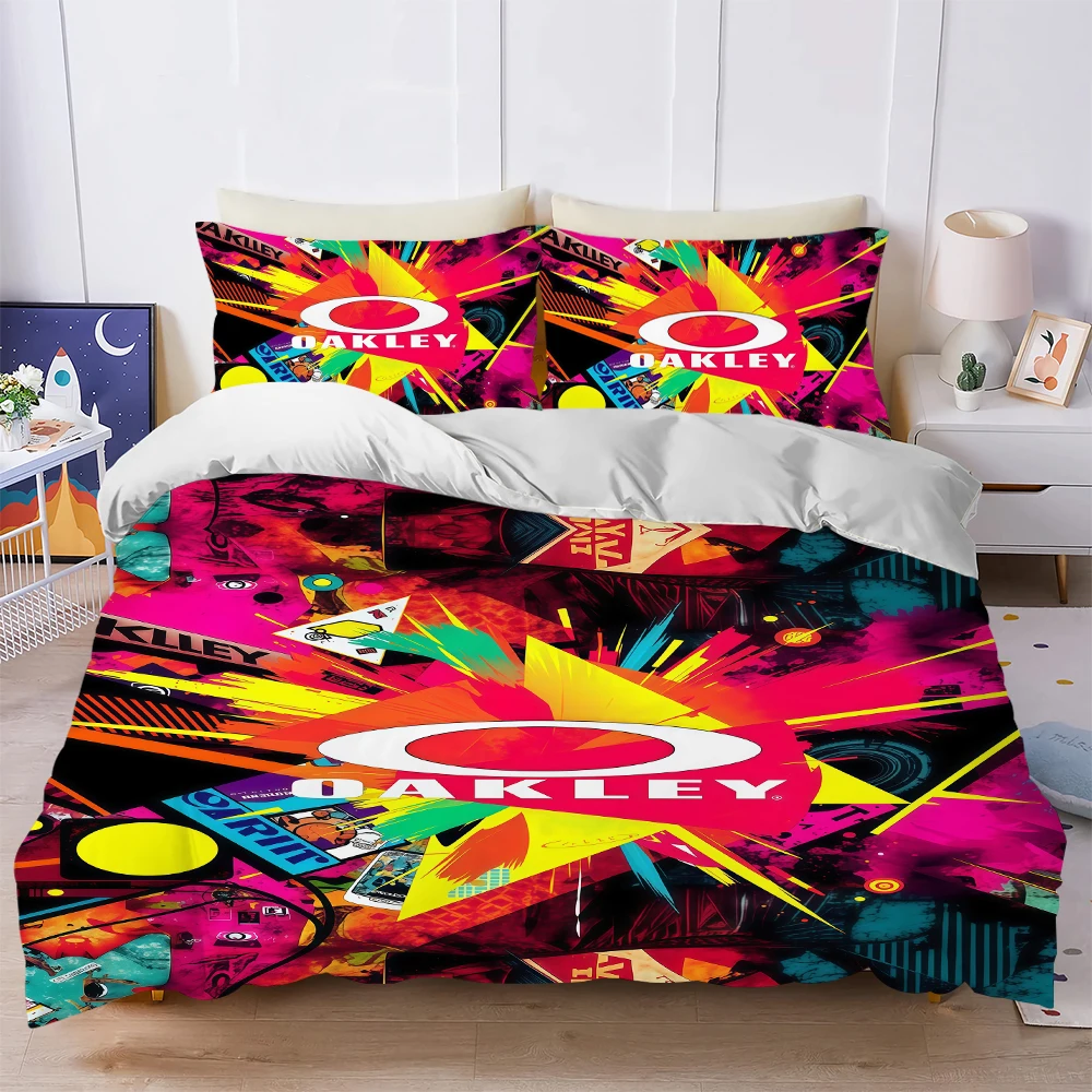 Classic Brand Cool O-OakleyS Duvet Cover Set Home Style Bedding Soft Laundry Cotton Bed 3 Piece Set Student Dormitory Gift