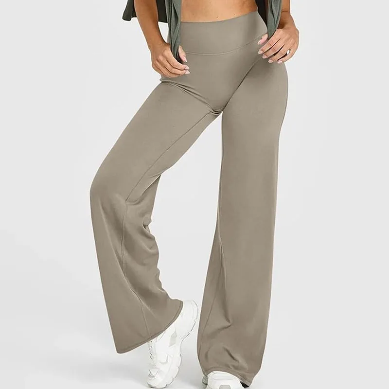 Hot Sell Straight-Leg Yoga Pants Women High-Waist Gym Workout Bottoms Woman Leggings Lift Hips Elastic Running Sports Trousers
