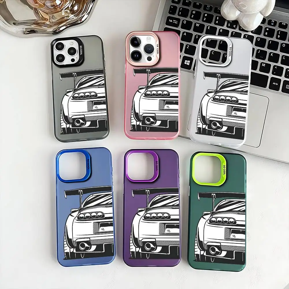 

Car Tail Light J-JDMes Phone Case For iPhone 16,15,14,13,12,11,Plus,Mini,Pro,E,SE4,XS,MAX Candy Colorful Matte Cover