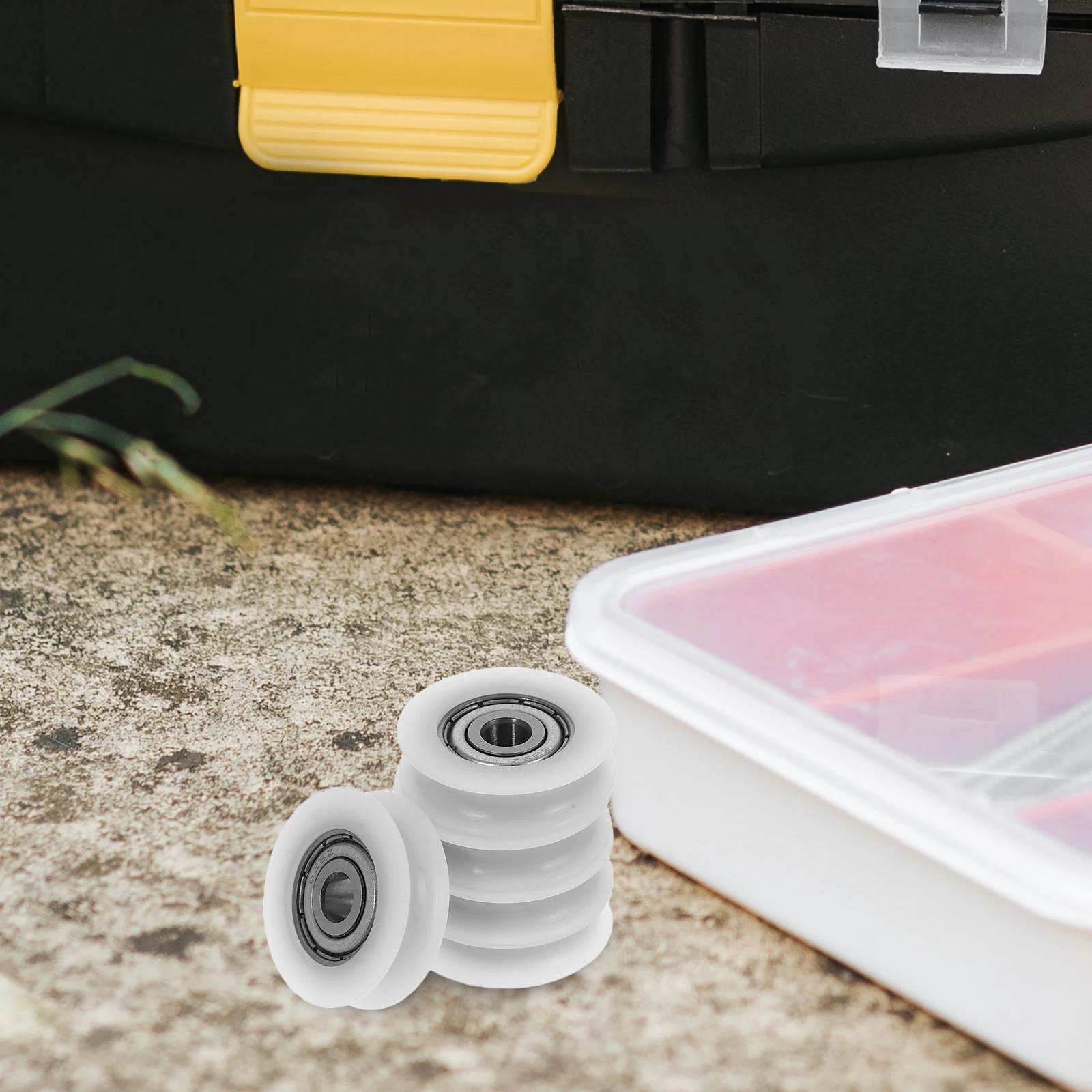 

5pcs Plastic Sliding Door Pulley Pom U Groove Wheel For Windows Doors Bearing Guide Replacement Rolling Garage Door Pulley