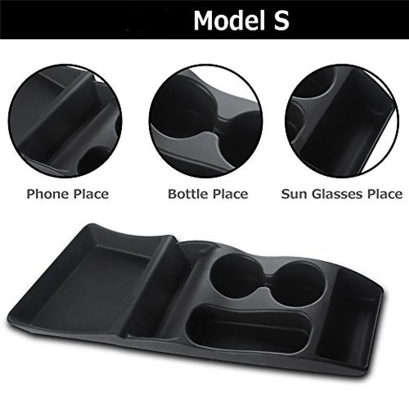 

Console Container Center Insert Box Cup Storage Box Holder For Tesla Model S 2012-2017