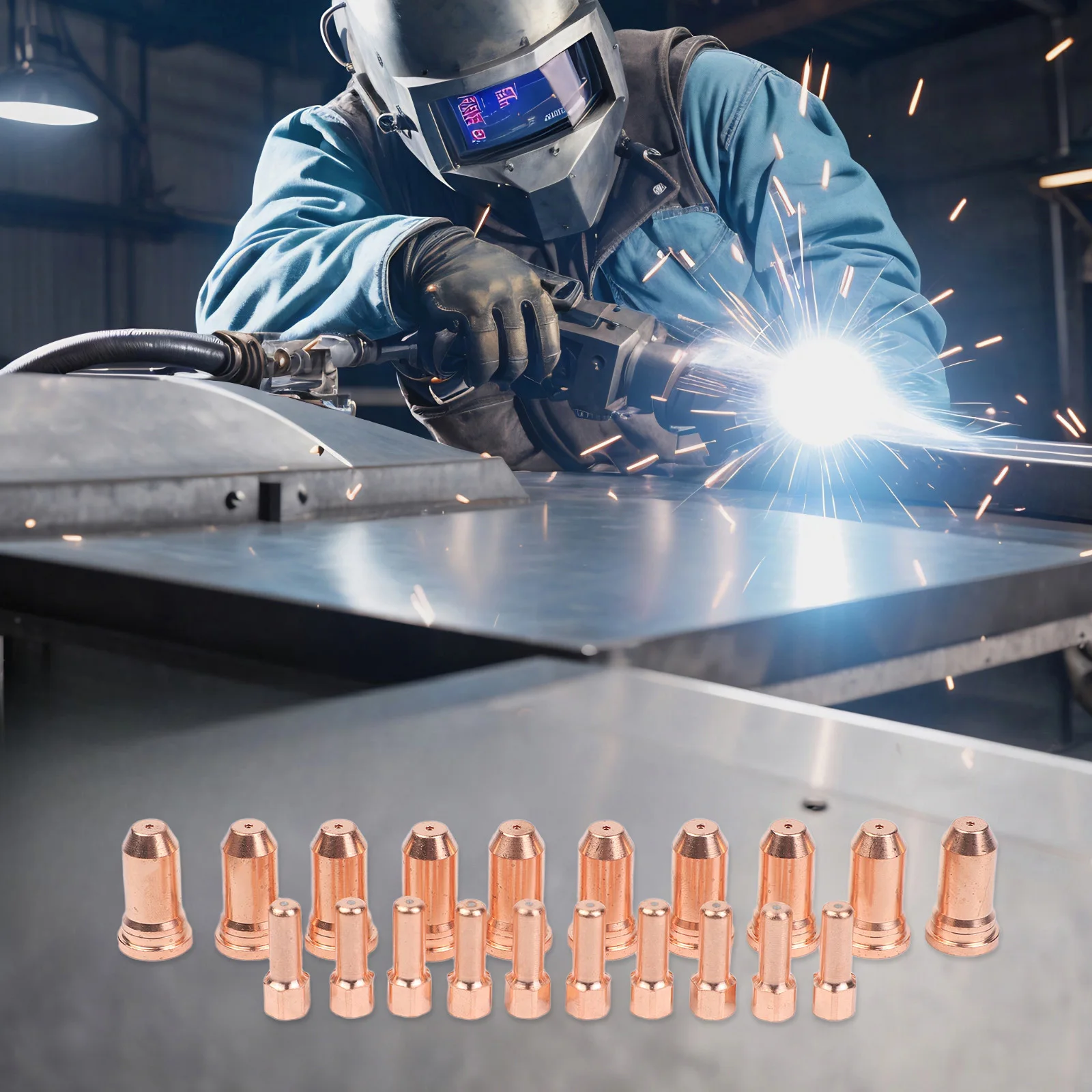 

20pcs Plasma Electrode Nozzle Tip 1.4mm For PT100 IPT-100 Cutting Torch WSP-061005 Electrode WSP-061006 Nozzle Welding Parts