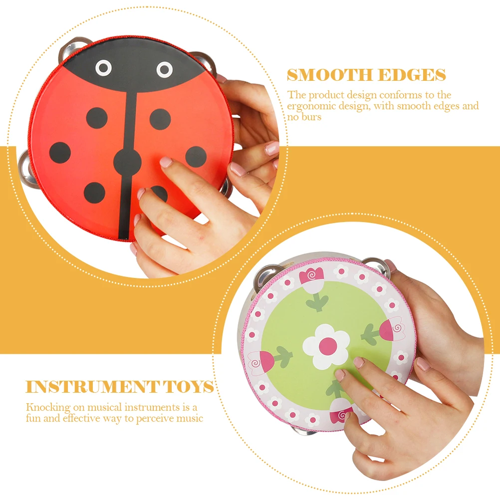 

Hand Held Flower Tambourine Clear Sound Professional Quality Ergonomic Shape Ideal for Music Education Percussion